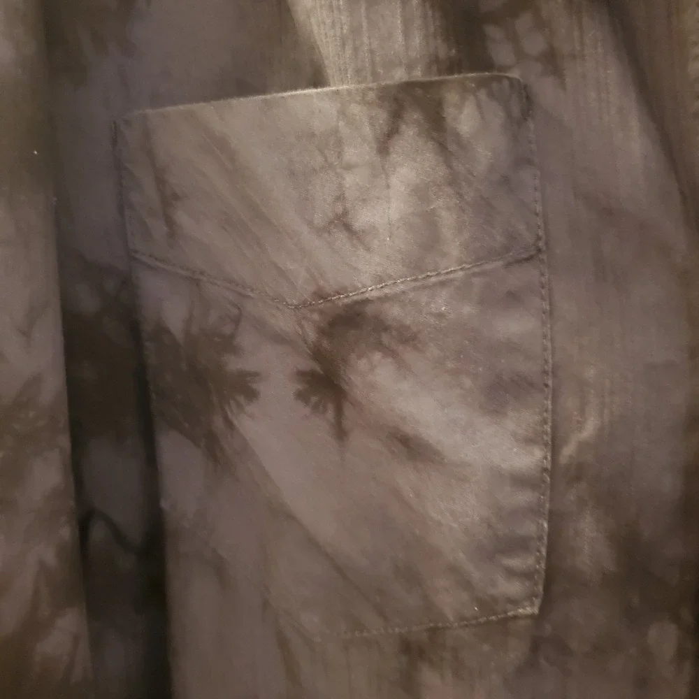 Affliction Gray/blk 2X Lng Slv Embroidery‎ ButtnUp Shirt Studs Goth Grunge Biker